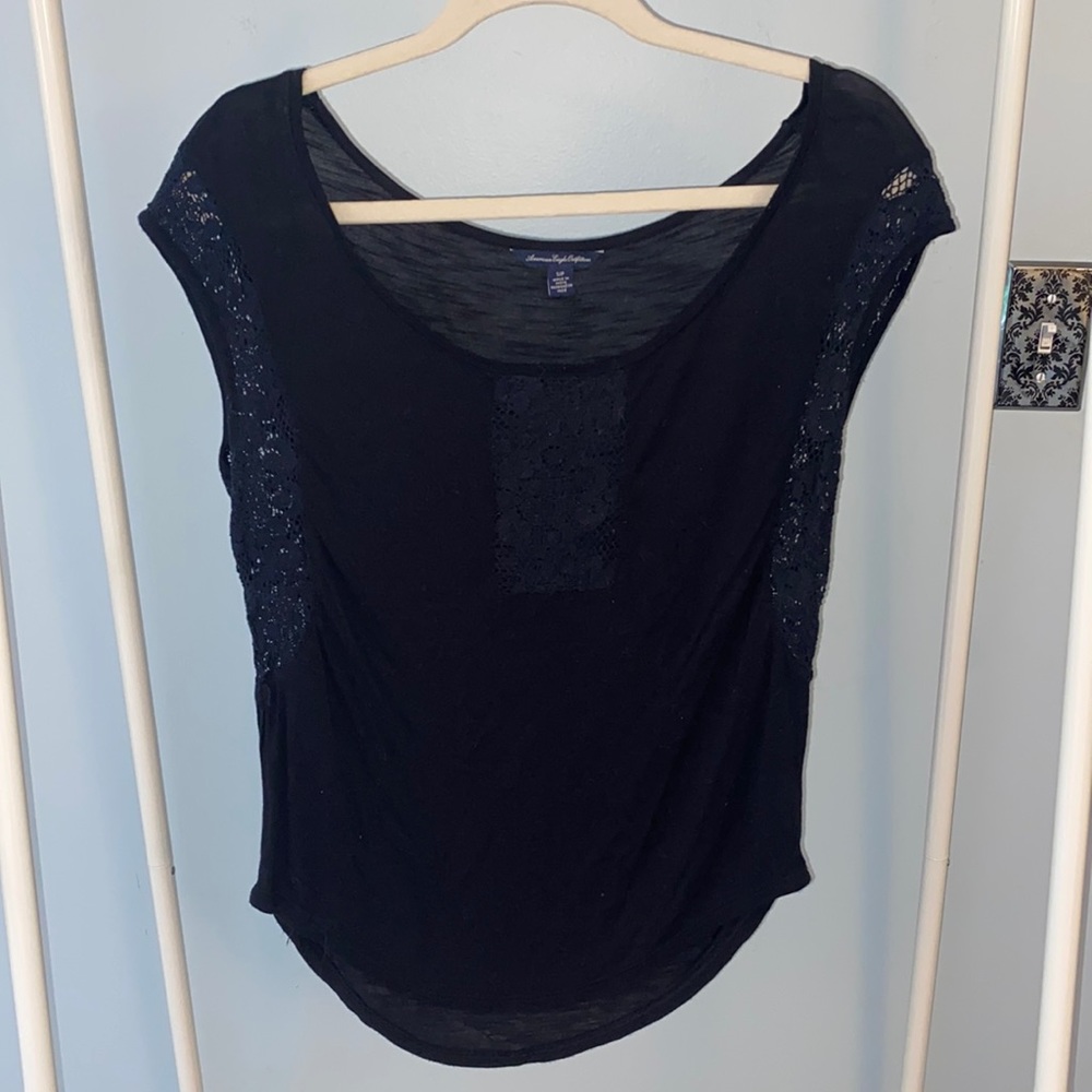 American Eagle tee with lace detail